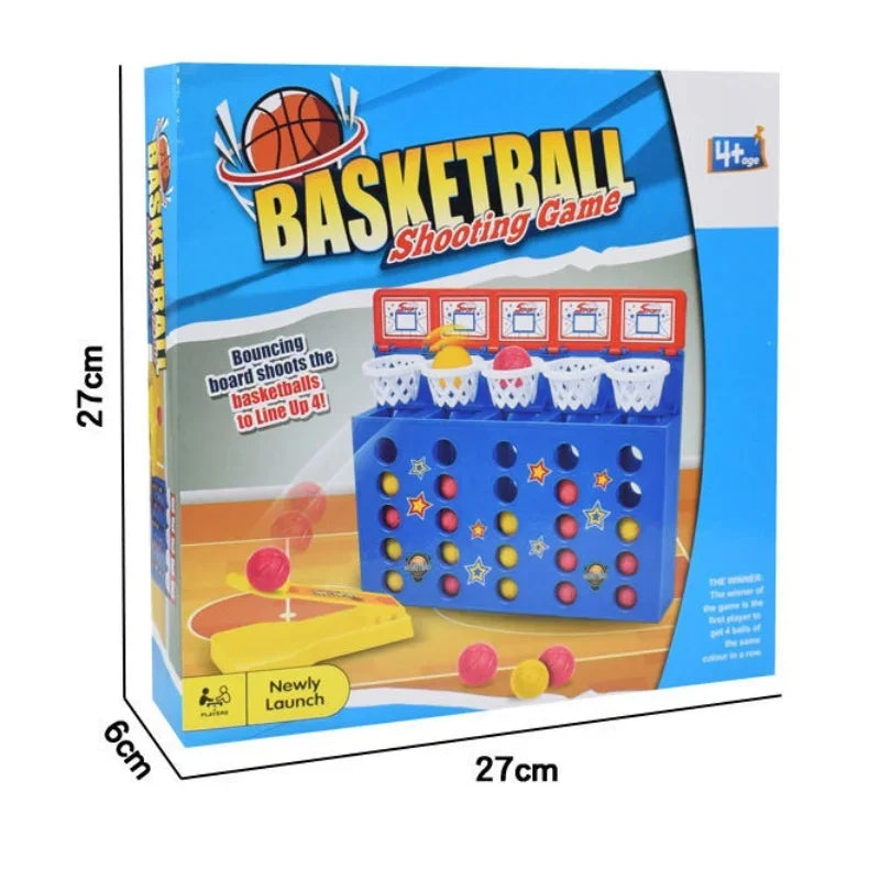 Basketball Shooting Board Game Bouncing Ball Shot Connect 4 Balls to Win Table Game Family Parent Child Interactive Game