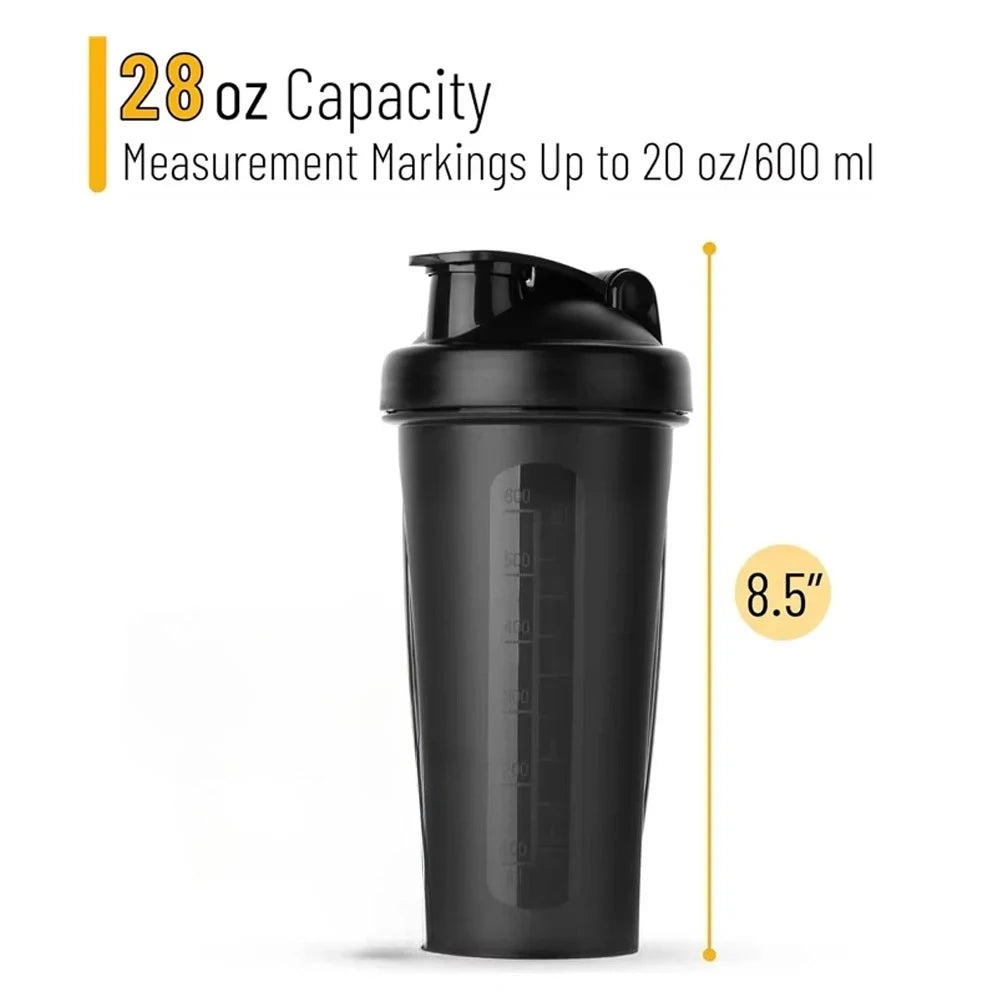 600ml Shaker Bottle 20oz Protein Shaker Plastic Bottle Portable Fitness Bottle for Fitness Enthusiasts Athletes