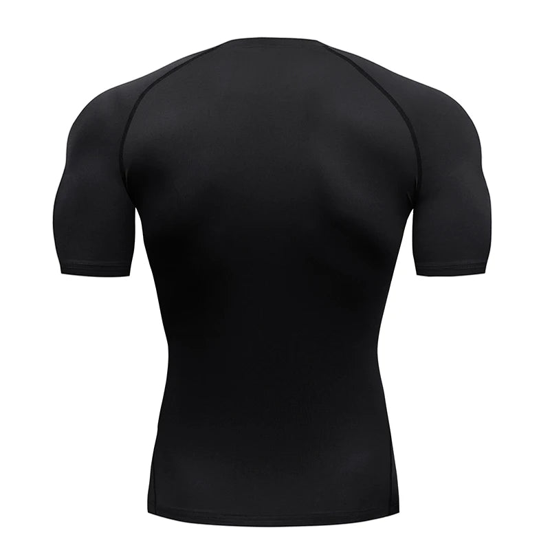 Compression T Shirt Men Summer Sportswear Running T-shirt Elastic Quick Dry Sport Tops Tee Athletic Gym Workout Shirts Men