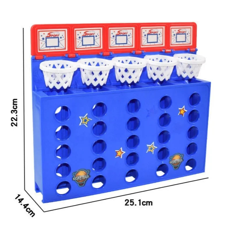 Basketball Shooting Board Game Bouncing Ball Shot Connect 4 Balls to Win Table Game Family Parent Child Interactive Game