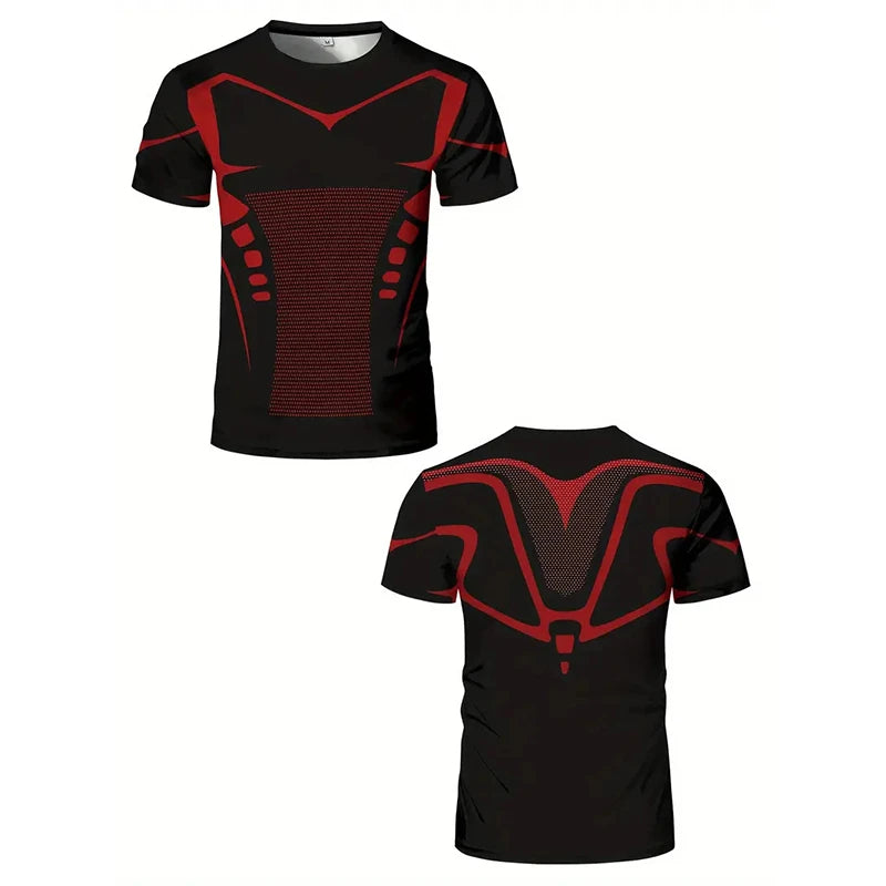 Compression T Shirt New Men Summer Sportswear Running T-shirt Elastic Quick Dry Sport Tops Daily Athletic Gym Stripe Shirts Men