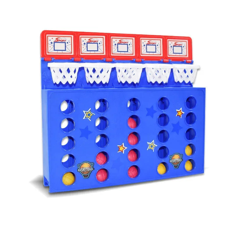 Basketball Shooting Board Game Bouncing Ball Shot Connect 4 Balls to Win Table Game Family Parent Child Interactive Game